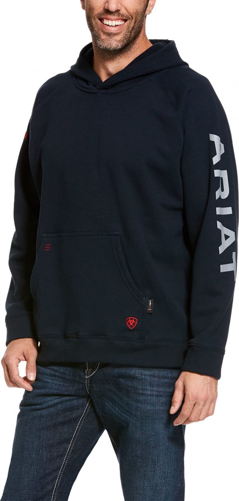*SALE* ONLY SMALL AND MEDIUM LEFT!! Ariat FR Primo Logo  Hoodie - Navy