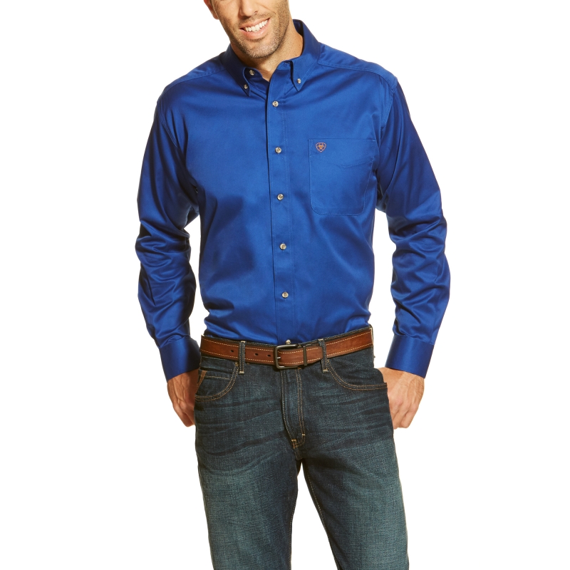 Ariat Solid Cotton Twill Button Front L/S Shirt - Ultramarine
