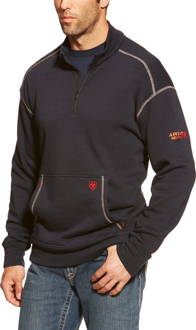Ariat FR Polartec Quarter-Zip Fleece Sweatshirt - Navy