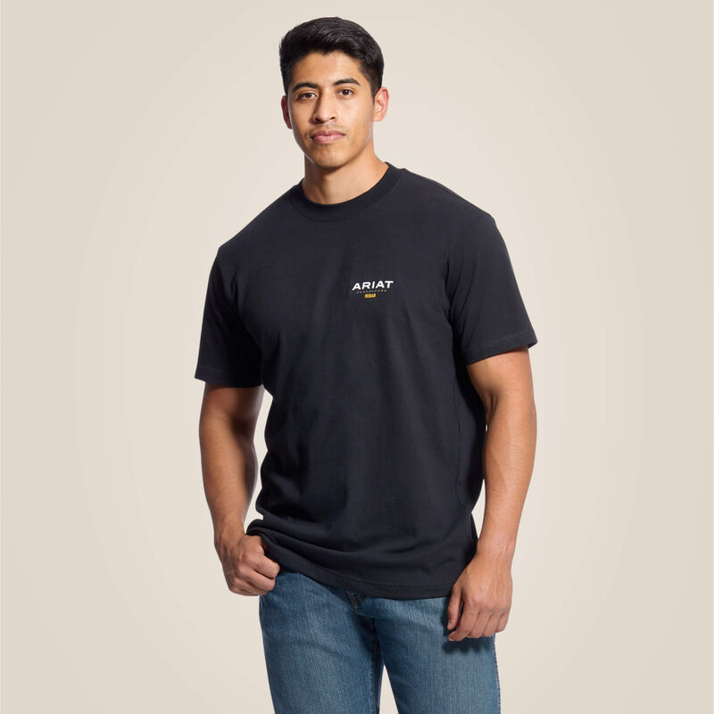 Ariat Rebar Cotton Strong Logo Crewneck S/S Shirt - Black