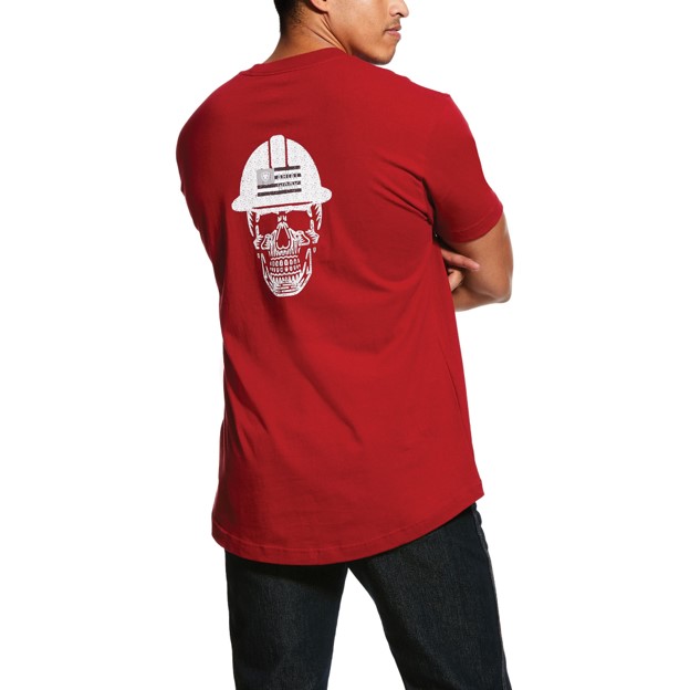 Ariat Rebar Cotton Strong Roughneck Crewneck S/S Shirt - Rio Red