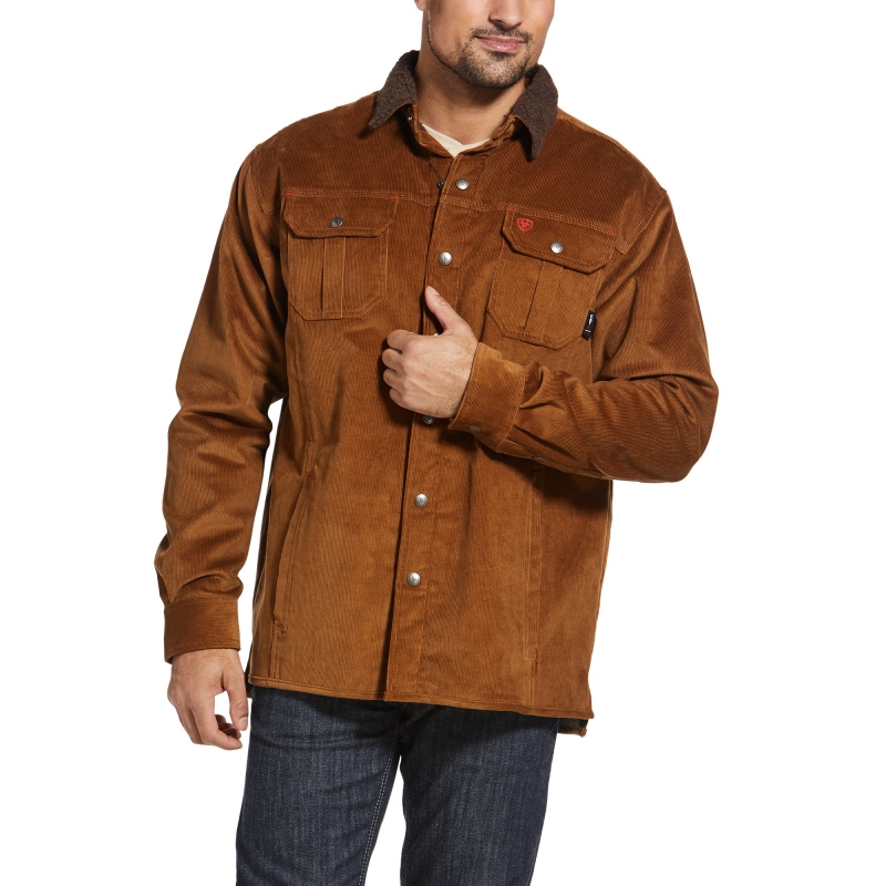 Ariat FR Snap Front DuraStretch Sherpa Lined Corduroy L/S Shirt Jacket