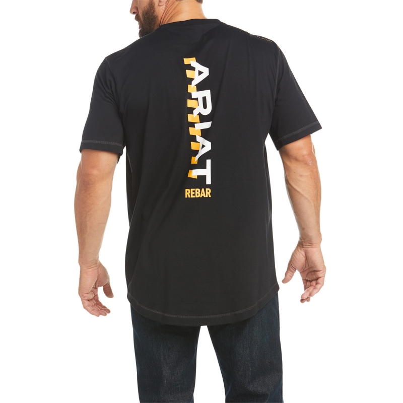 Ariat Rebar Workman Logo Crewneck Pocket S/S Shirt - Black