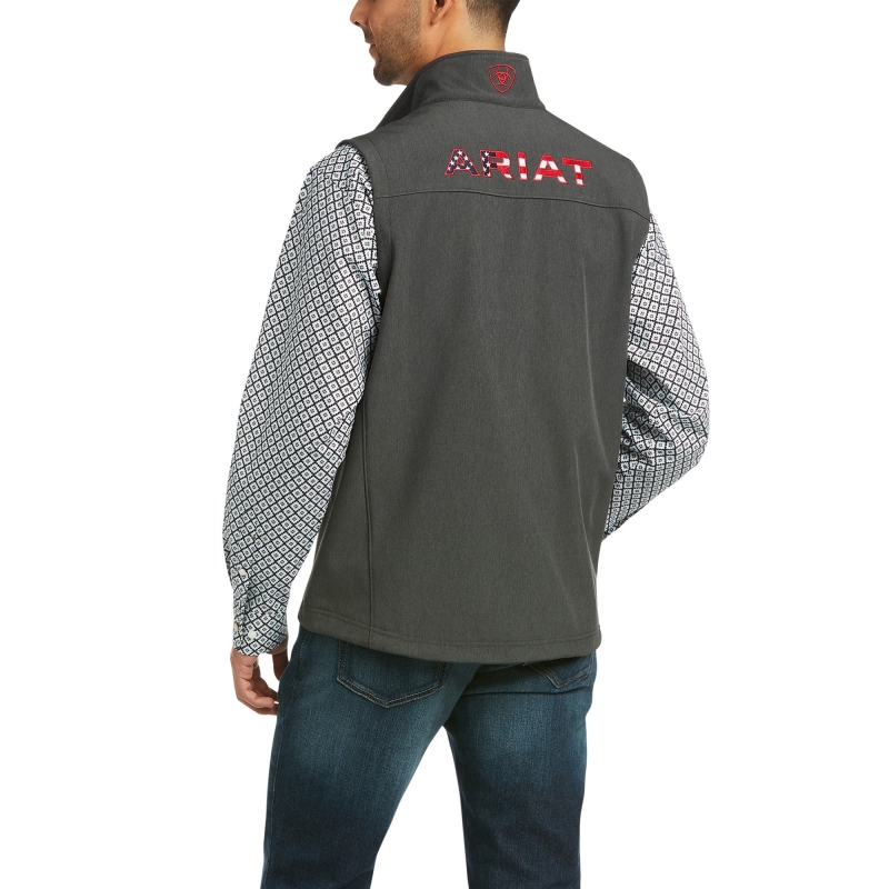 Ariat Logo 2.0 Softshell Vest - Charcoal/ Americana