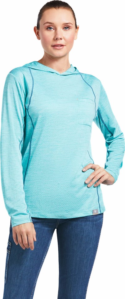 Ariat Women's Rebar Evolution Hooded Sun L/S Shirt - Meadowbrook