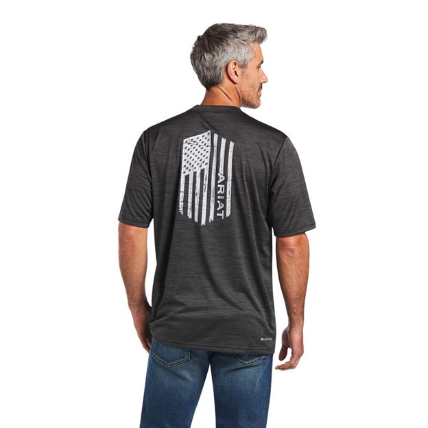 Ariat Charger Vertical Flag S/S Shirt - Charcoal