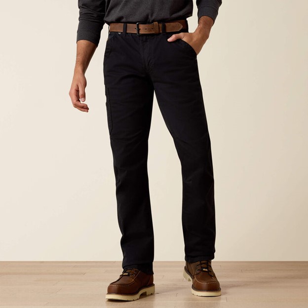 *SALE* LIMITED SIZES AND QUANTITIES LEFT!!Ariat Rebar M5 Straight DuraStretch Washed Twill Dungaree Straight Leg Pant - Black