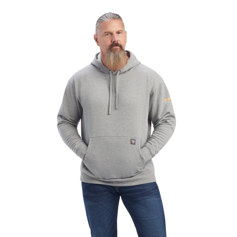 Ariat Rebar Workman Pullover Hooded Sweatshirt - Heather Grey