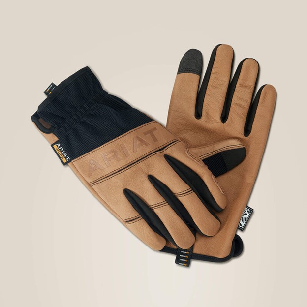 Ariat Womens FlexPro Leather Driver Work Glove - Brown/ Black