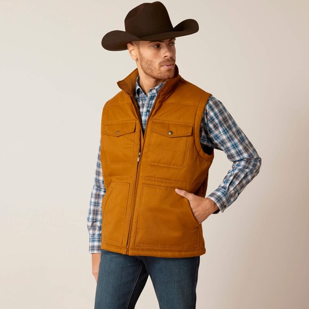 Ariat Grizzly 2.0 Canvas Insulated Vest - Chestnut