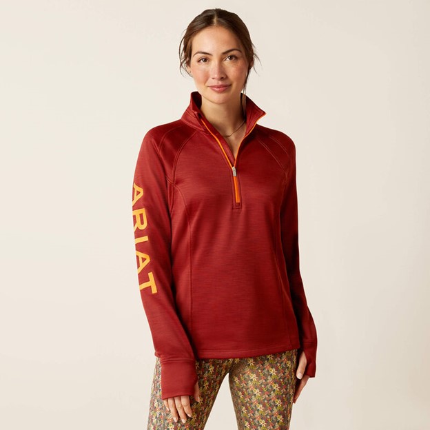 *SALE* LIMITED STOCK & SIZES LEFT!! Ariat Women's Tek Team 1/2 Zip Sweatshirt - Fired Brick