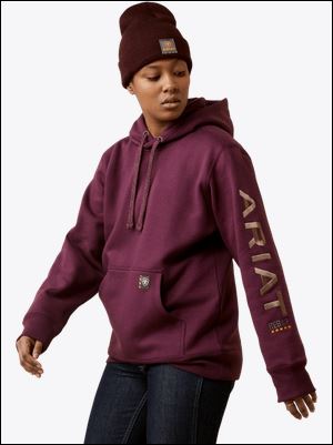 *SALE* ONLY SIZE SMALL LEFT!! Ariat Women's Rebar Graphic Hoodie - Potent Purple/ Peppercorn