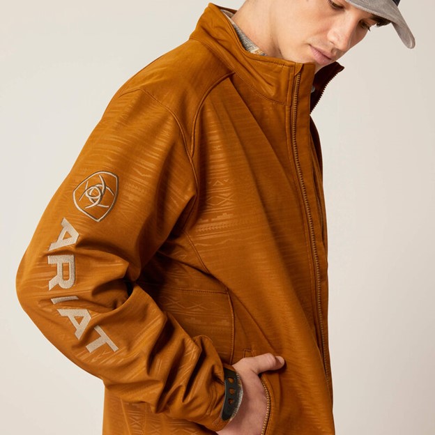 *SALE** ONLY SM, MED, XL AND 2XL LEFT!! Ariat Logo 2.0 Softshell Jacket - Chestnut Embossed