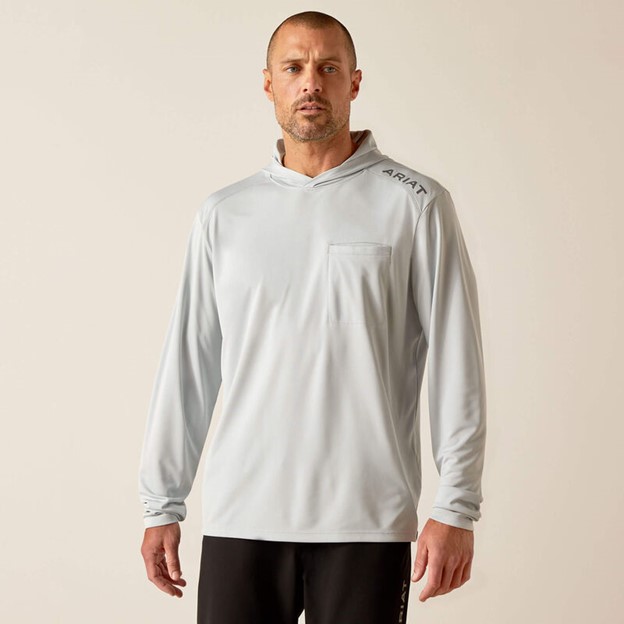 Ariat Rebar Sunblocker Hooded L/ S Shirt - Pearl Grey