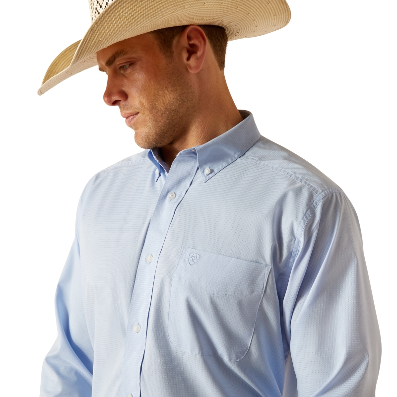 Ariat 360 Airflow Classic Fit Button Front L/S Shirt - Light Blue