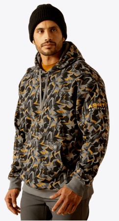 *SALE* ONLY ONE XL-TALL LEFT!! Ariat Rebar Workman Shard Hoodie - Charcoal Grey Camo