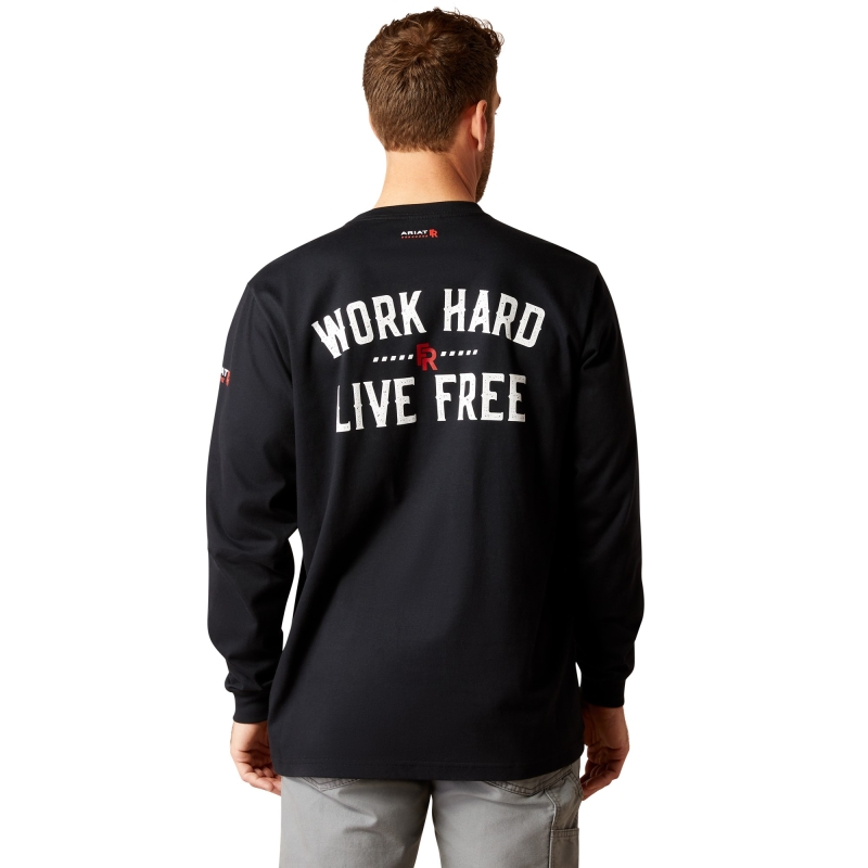 Ariat FR Work Hard Live Free L/S Shirt - Black