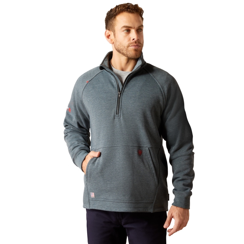 Ariat FR Primo Fleece 2.0 Quarter-Zip Sweatshirt - Charcoal Grey