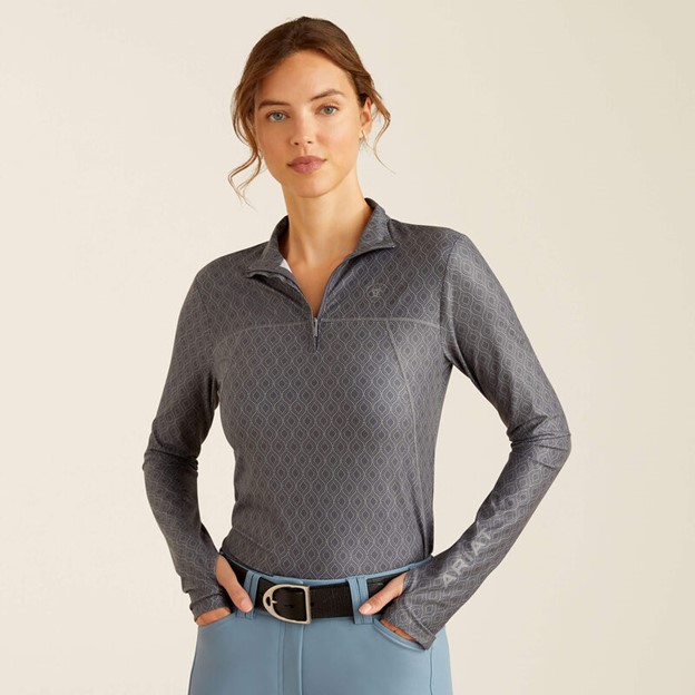 *SALE* LIMITED QUATITIES SIZE LG, XL, XXL LEFT!! Ariat Women's Lowell 3.0 1/4 Zip Baselayer Shirt - Quiet Shade Dot