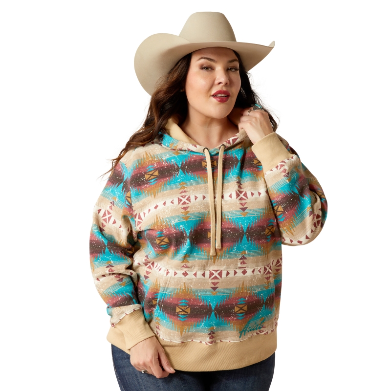 *SALE* ONLY PLUS SIZE 1X, 2X, 3X LEFT!! Ariat Women's Lunas Hoodie - Serrano Southwest Print