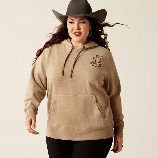 *SALE* LIMITED SIZES AND STOCK LEFT!! Ariat Women's Bronco Stitch Hoodie - Dark Oatmeal Heather
