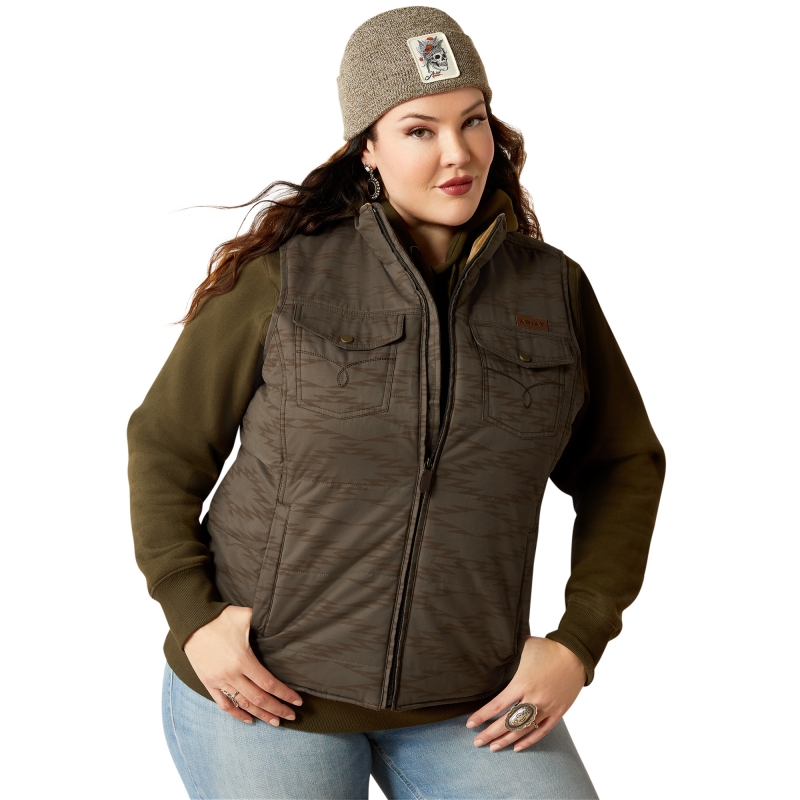 *SALE* ONLY PLUS 2X & 3X LEFT!! Ariat Women's Grizzly Quilted Vest - Banyan Bark