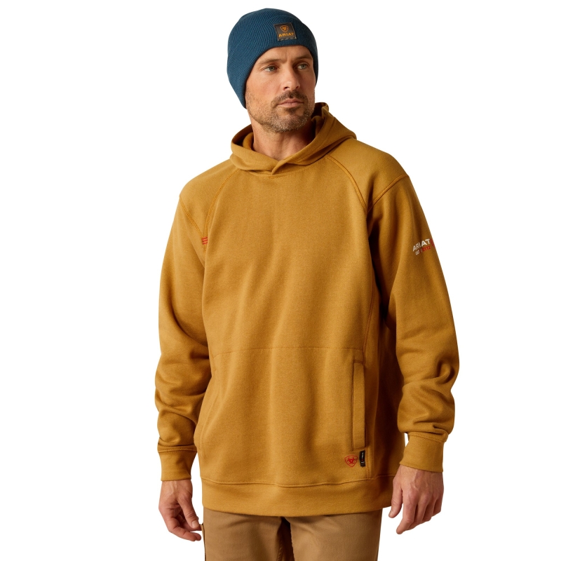 Ariat FR Rev Hooded Pullover Sweatshirt - Golden Brown