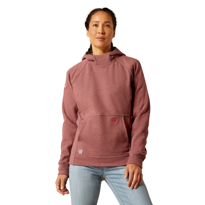 Ariat Women's FR Primo Fleece 2.0 Hooded Pullover Sweatshirt - Rose Taupe