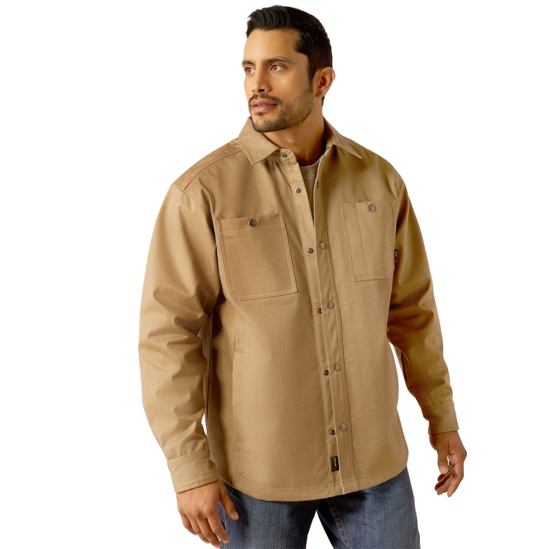 Ariat FR Ripstop Softshell Snap Front Shirt Jac - Field Khaki