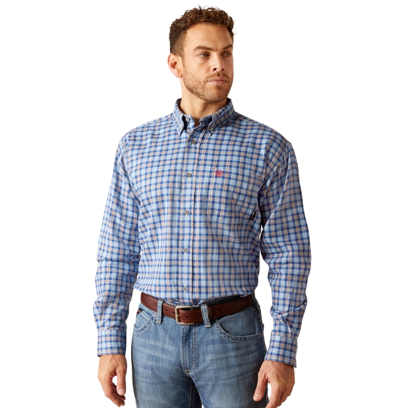 Ariat FR Button Front Sierra Work Shirt - Glacier Blue