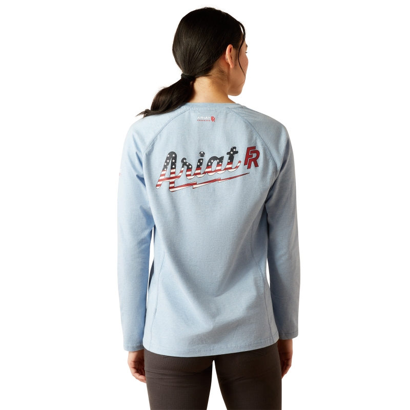 Ariat Women's FR Air Bolt L/S Shirt - Colony Blue Heather