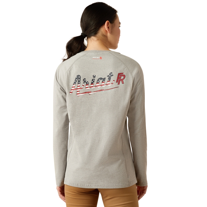 *SALE* LIMITED SIZES & QUANTITIES LEFT!!  Ariat Women's FR Air Bolt L/S Shirt - Heather Grey