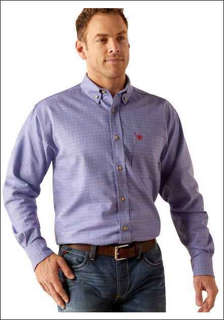 Ariat FR Button Front Olvera Work Shirt - Wedgewood