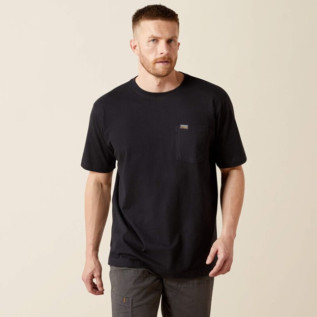 Ariat Rebar Cotton Strong Standard Pocket S/S Shirt - Black