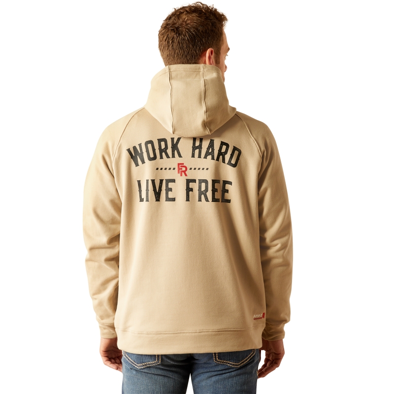 Ariat FR Durastretch™ Work Hard Live Free Pullover Sweatshirt - Silver Mink