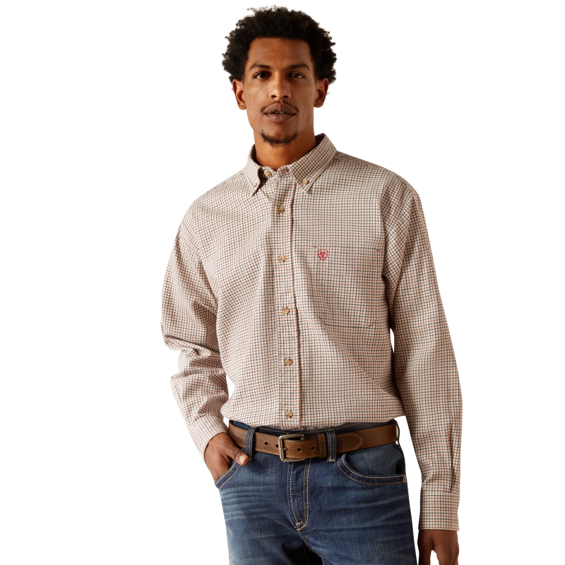 Ariat FR Button Front Gasket Work Shirt - White Onyx