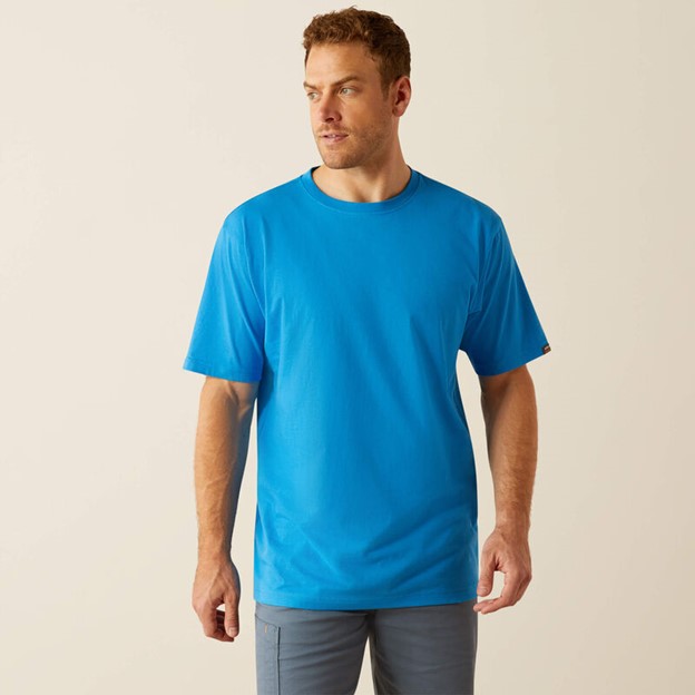 Ariat Rebar Cotton Strong Standard S/S Shirt - French Blue