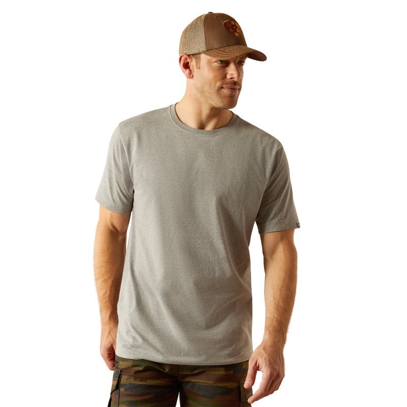 Ariat Rebar Cotton Strong Standard S/S Shirt - Grey Heather