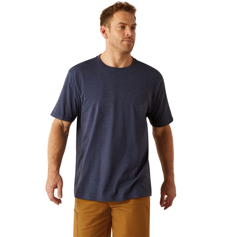 Ariat Rebar Cotton Strong Standard S/S Shirt - Navy Heather