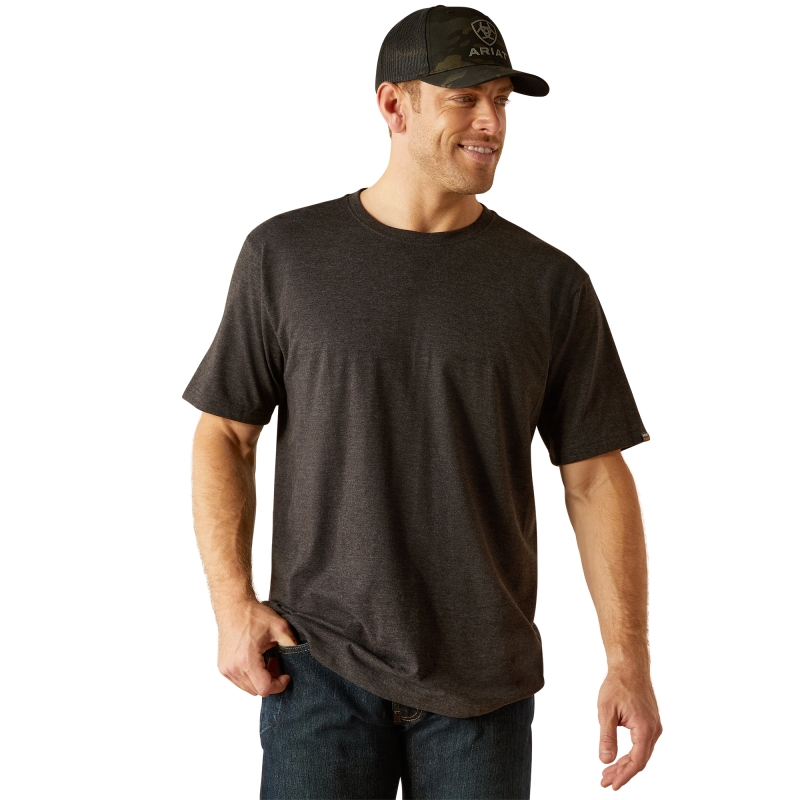 Ariat Rebar Cotton Strong Standard S/S Shirt - Charcoal Heather
