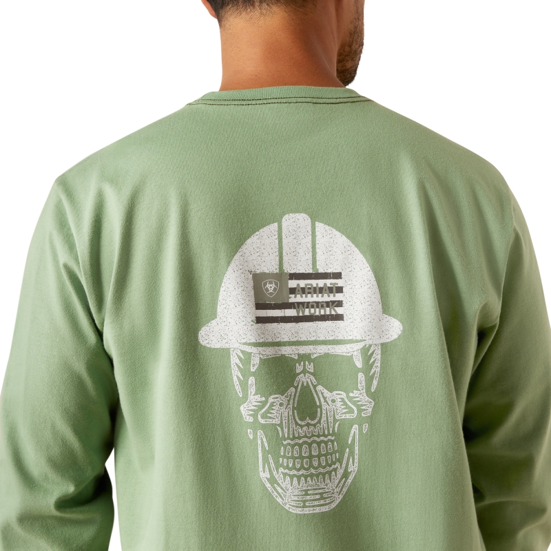 Ariat FR Roughneck™ Skull Logo Crewneck L/S Shirt - Loden Frost