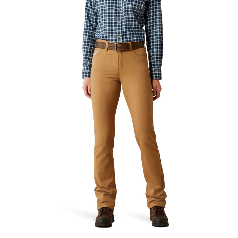Ariat Women's FR Duralight Ripstop Straight Leg Pant - Dark Khaki