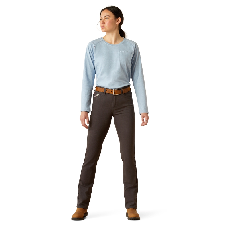 Ariat Women's FR DuraLight Ripstop Straight Leg Pant - Charcoal Grey