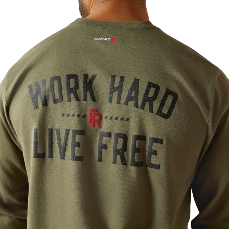 Ariat FR Work Hard Live Free L/S Shirt - Grape Leaf