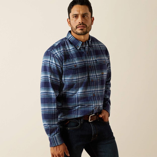 Ariat Rebar Flanne DuraStretch Button Front L/S Work Shirt - Monument
