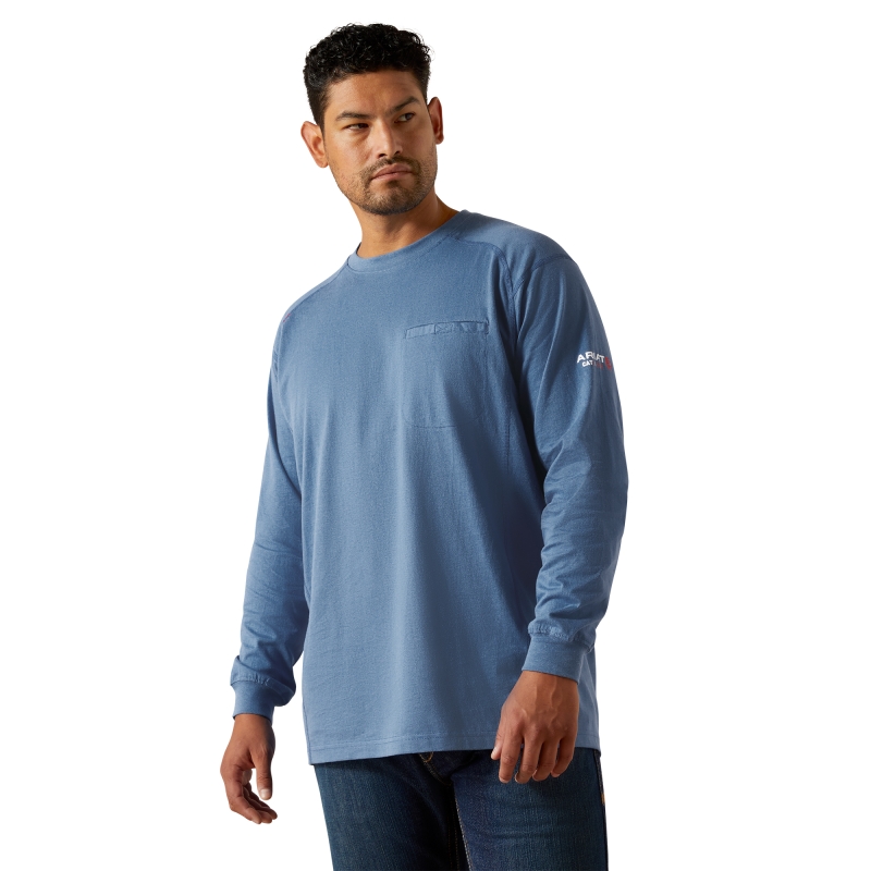 Ariat FR Air Crew L/S Shirt - Medium Blue