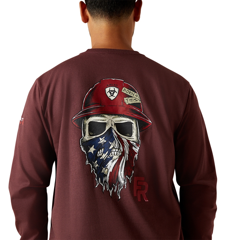 Ariat FR Born For This Graphic L/S Shirt - Bitter Chocolate