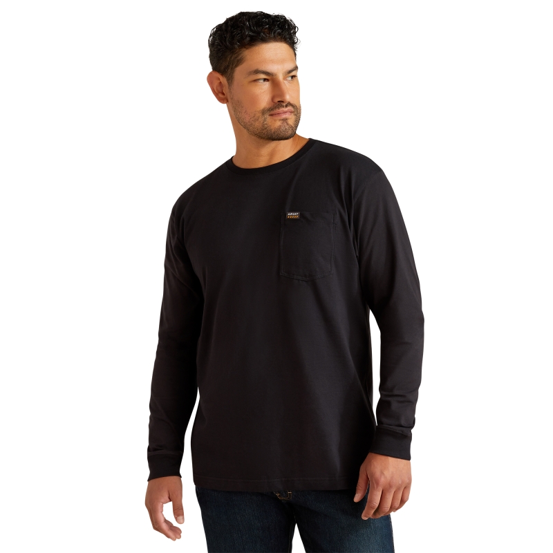 Ariat Cotton Strong Standard Pocket L/S Shirt - Black