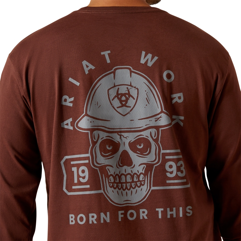 Ariat Rebar Cotton Strong Hardhead Graphic L/S Shirt - Bitter Chocolate