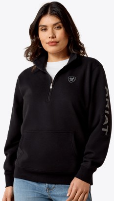 Ariat Women's Logo 1/2 Zip Sweatshirt - Black